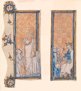 Værtens vidunder og den tronede konge (wc på vellum) af French School